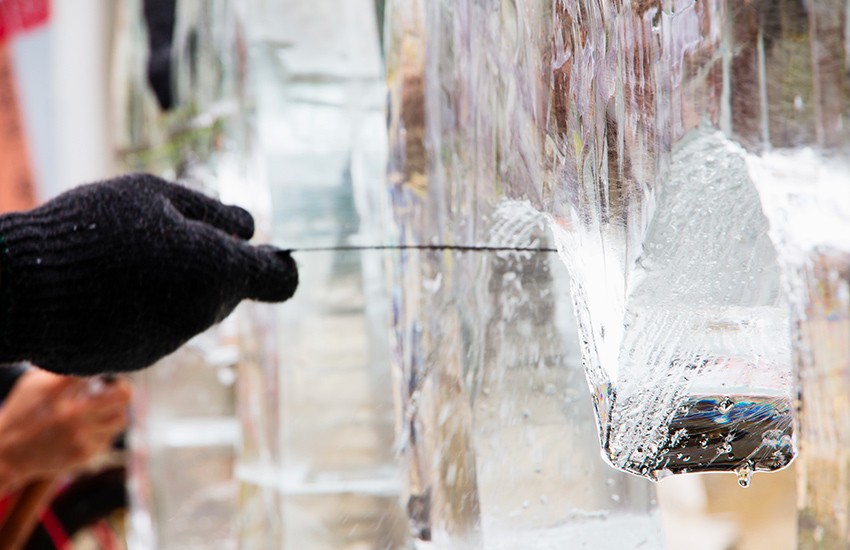 sculpture sur glace