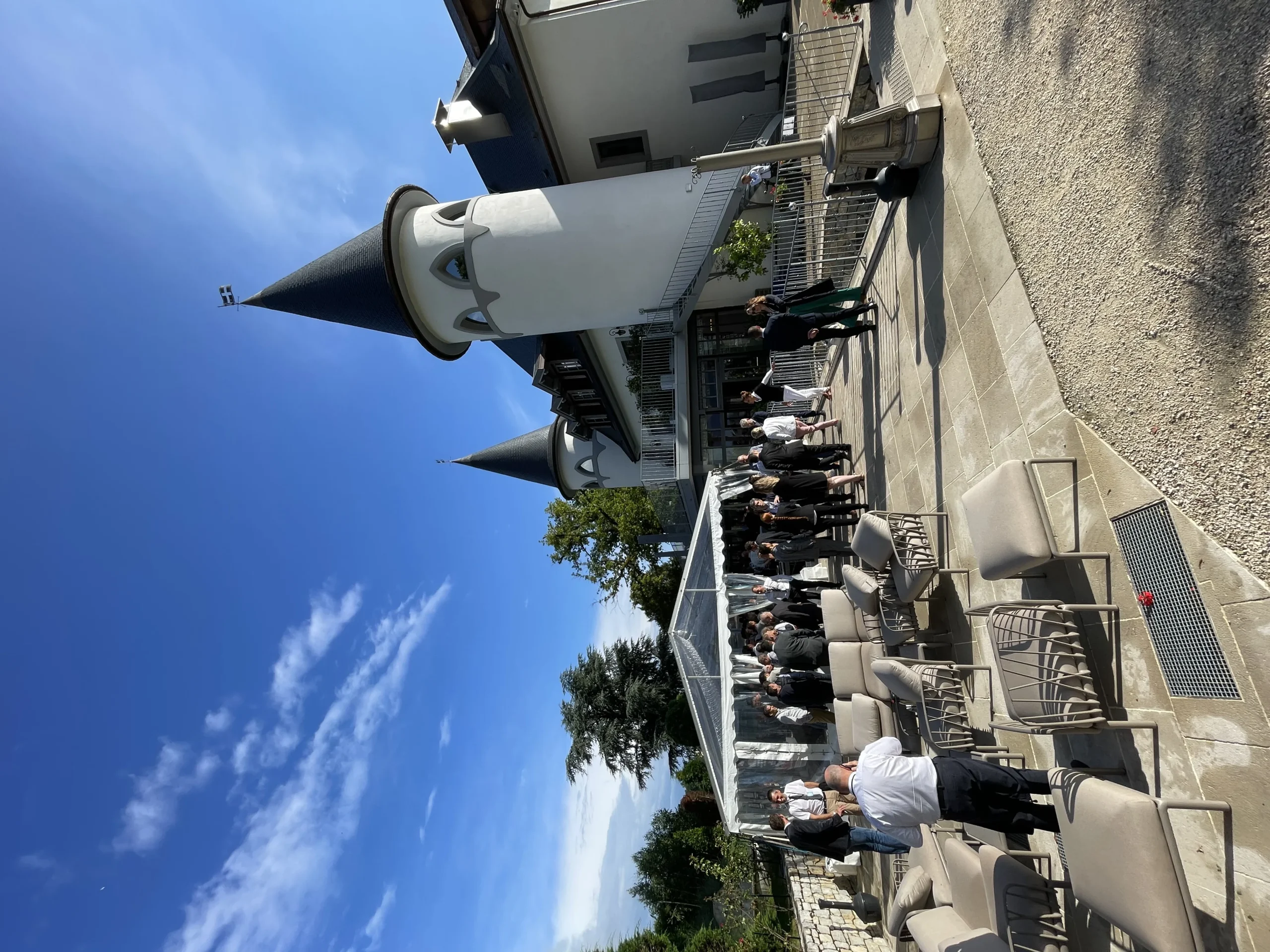 Lieu événementiel gala et cocktail Tours vue jardins à la française éclairés INNOV'events