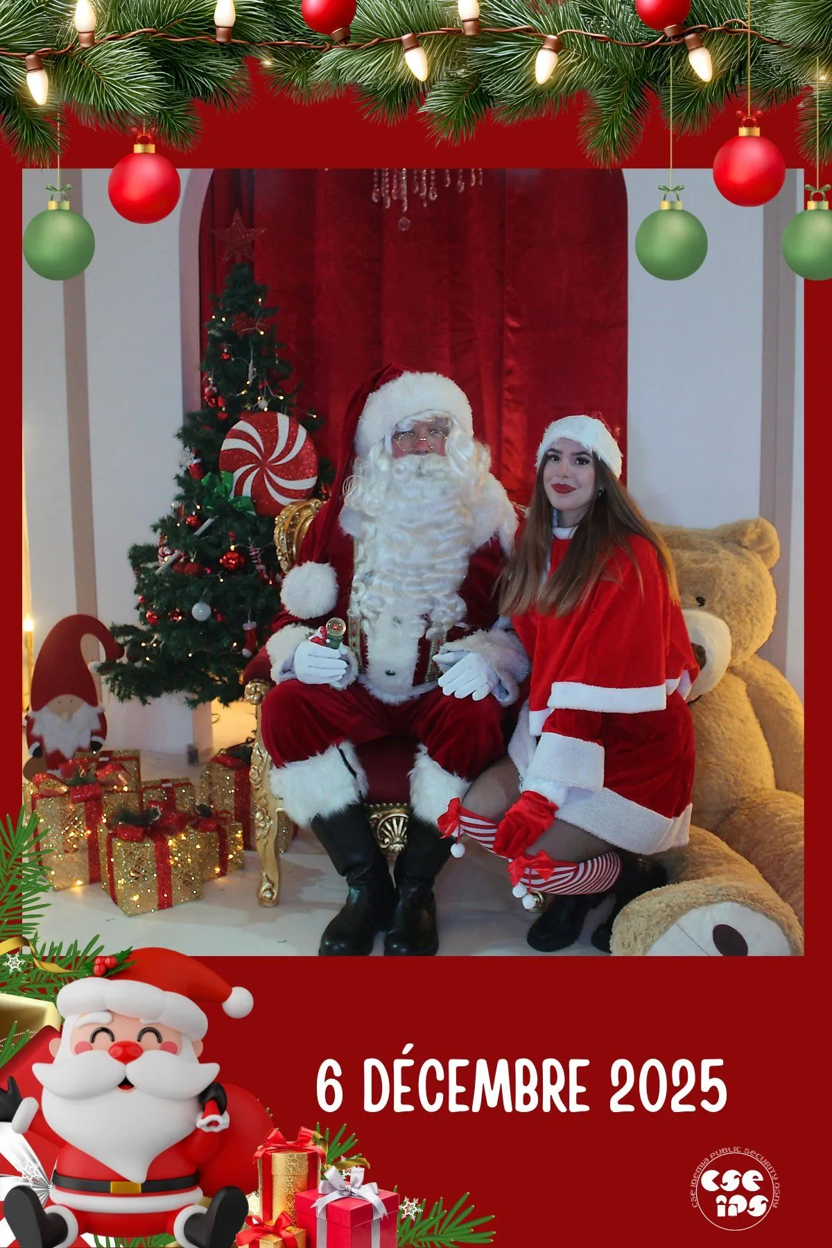 Atelier créatif enfants spectacle de Noël Laval décors dorés et guirlandes INNOV'events