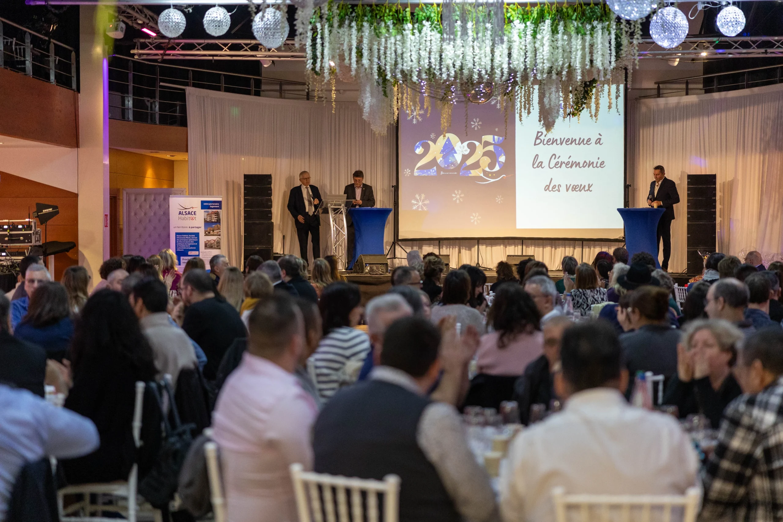 Cérémonie des vœux entreprise Colmar salle de réception voûtée décoration alsacienne INNOV'events